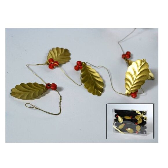 Katherine's At Silver Lake Collection Stamped Metal Holly Leaf Garland - Retired - Picture 1 of 3